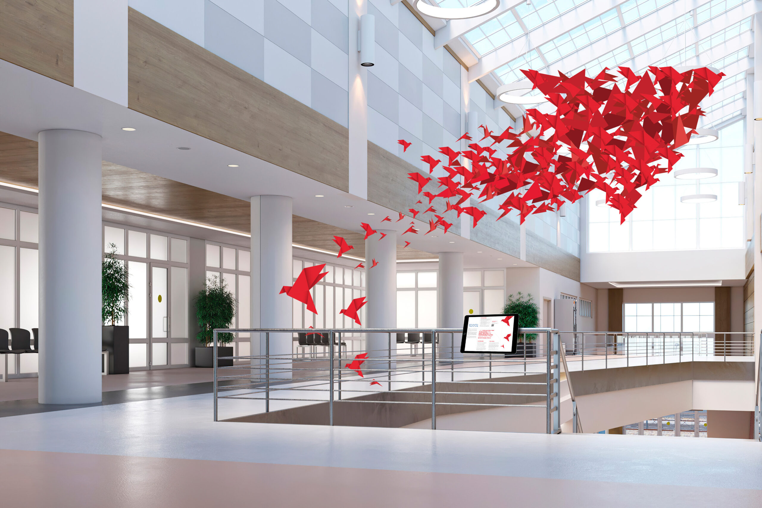 school hall interior 3d illustration